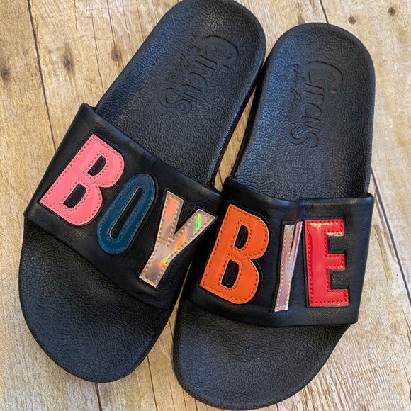 Boy Bye Slides Circus Sam Edelman Black Sz 7M - Picture 6 of 6